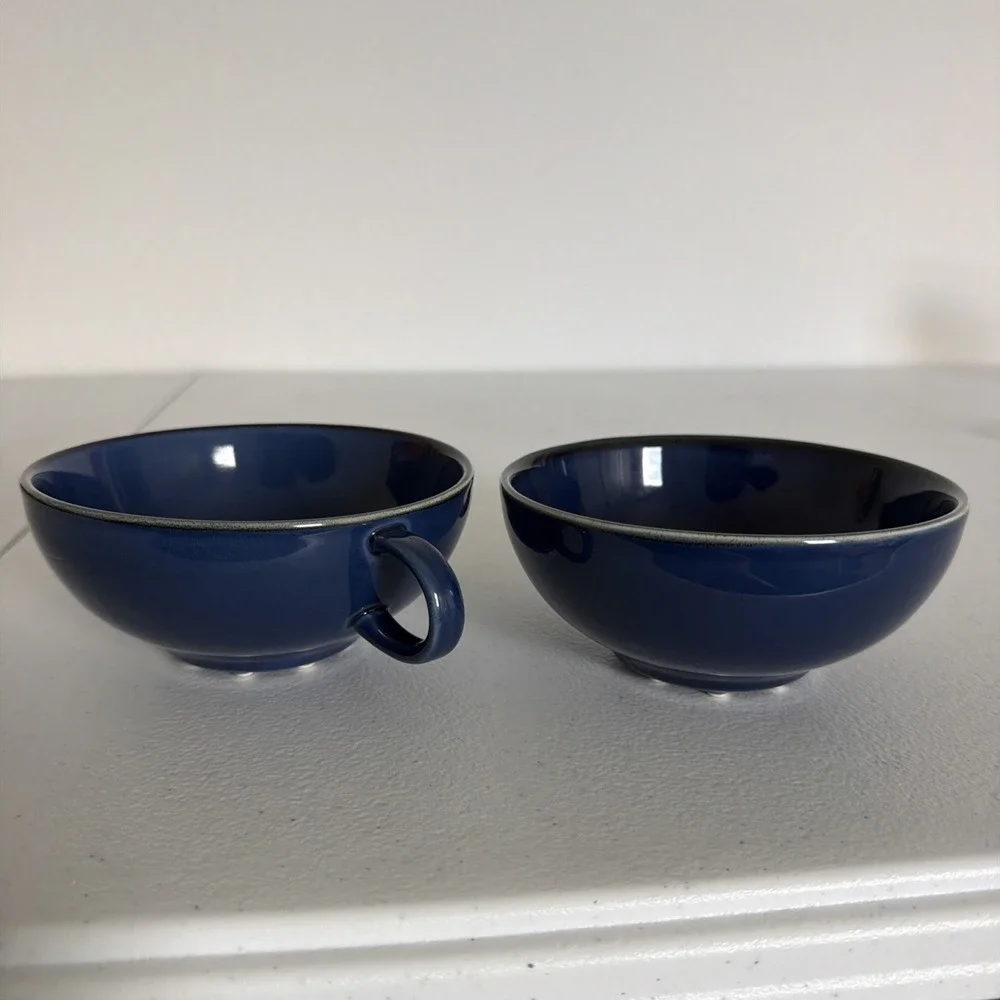 Vintage Set Of Blue IKEA Soup Bowls